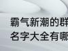 霸气新潮的群名字大全 霸气新潮的群名字大全有哪些