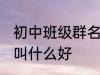 初中班级群名称大全 初中班级群名称叫什么好