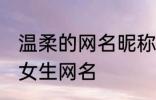 温柔的网名昵称女两个字 简单好听的女生网名