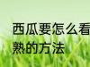 西瓜要怎么看才知道熟了 看西瓜熟没熟的方法